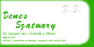 denes szatmary business card