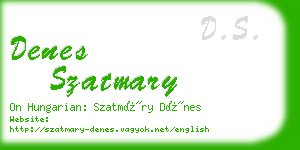 denes szatmary business card